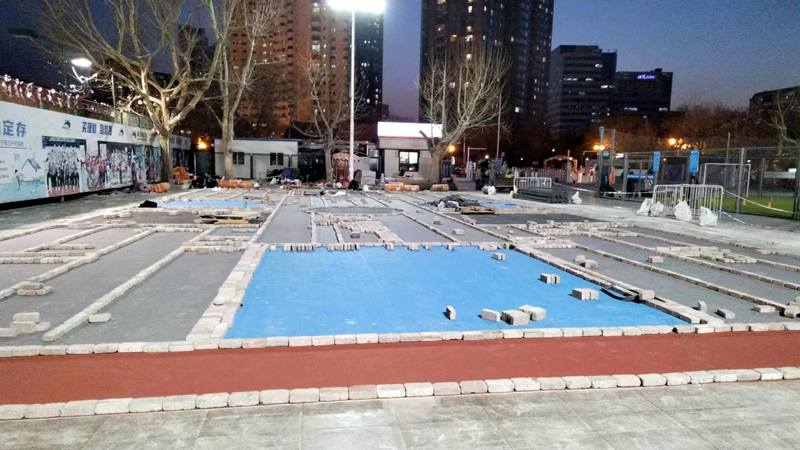 pemasangan-lantai- bola keranjang getah-(6)